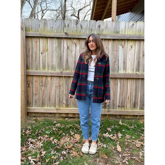 Vintage Tommy Hilfiger Plaid Toggle Coat (S/P) - Picture 4 of 8